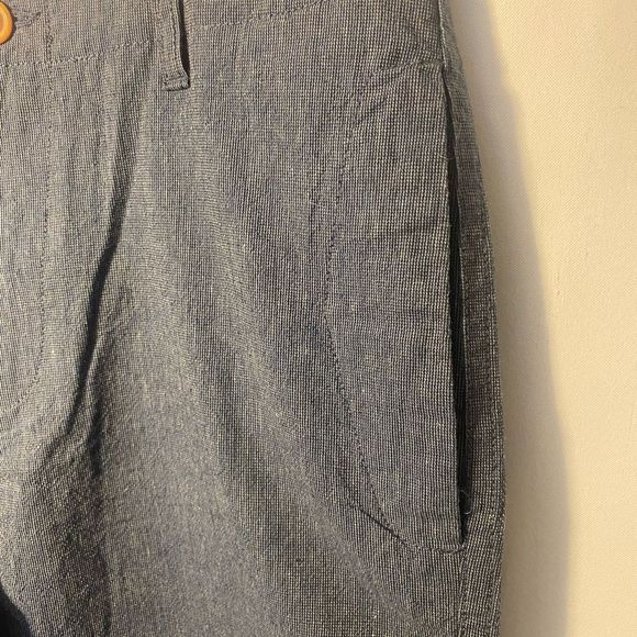 NWT J Crew Linen Cotton Beach Shorts 9” 31 W 31” Waist Blue Camp Flat Front - Picture 5 of 8